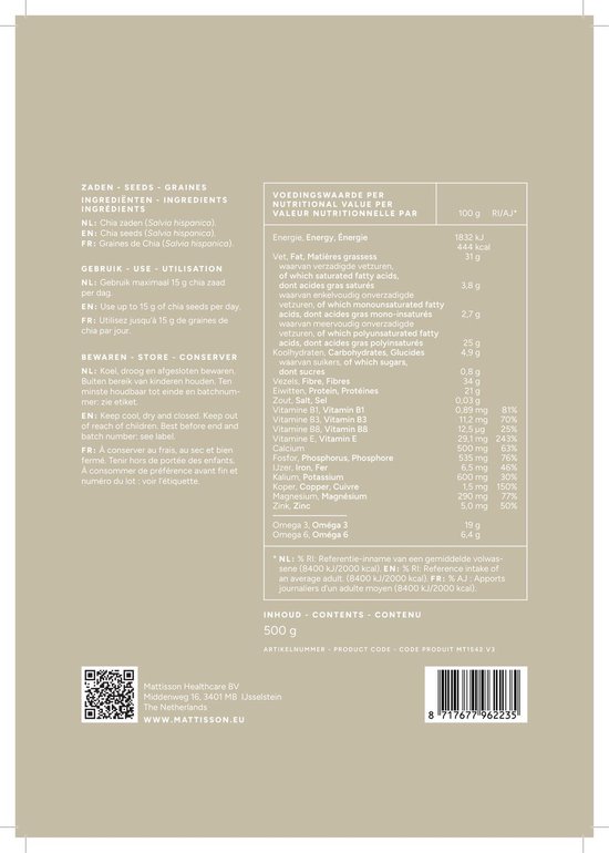 Mattisson - Chiazaad Raw - 500 g