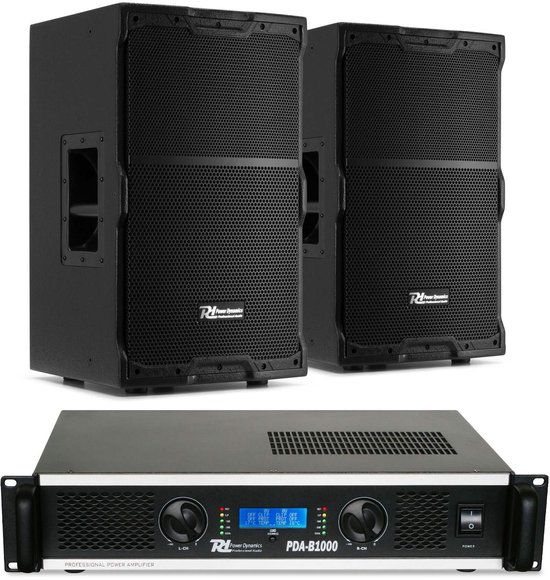 Set: 2x PDY212 passieve speakers en 1x PDA-B1000 versterker.