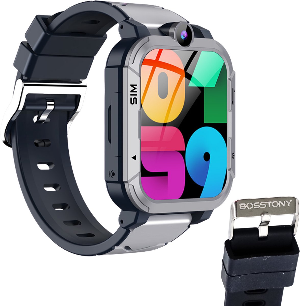 Bosstony Kids Smartwatch- Nauwkeurig GPS - SOS Functie - GPS Horloge Kind - GPS Tracker Kind - Play Store - Android - Kinder Smartwatch - GPS Tracker Kind