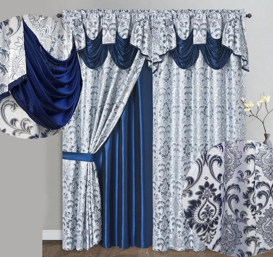 Cortinas Jacquard Doradas De Lujo 137 X 213 Cm Juego De 2 | Envío gratis