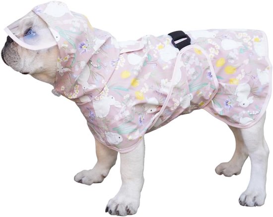 Waterdichte hondenregenjas – reflecterend met elastische manchetten aan hals en benen – praktische regenjas voor honden van alle maten