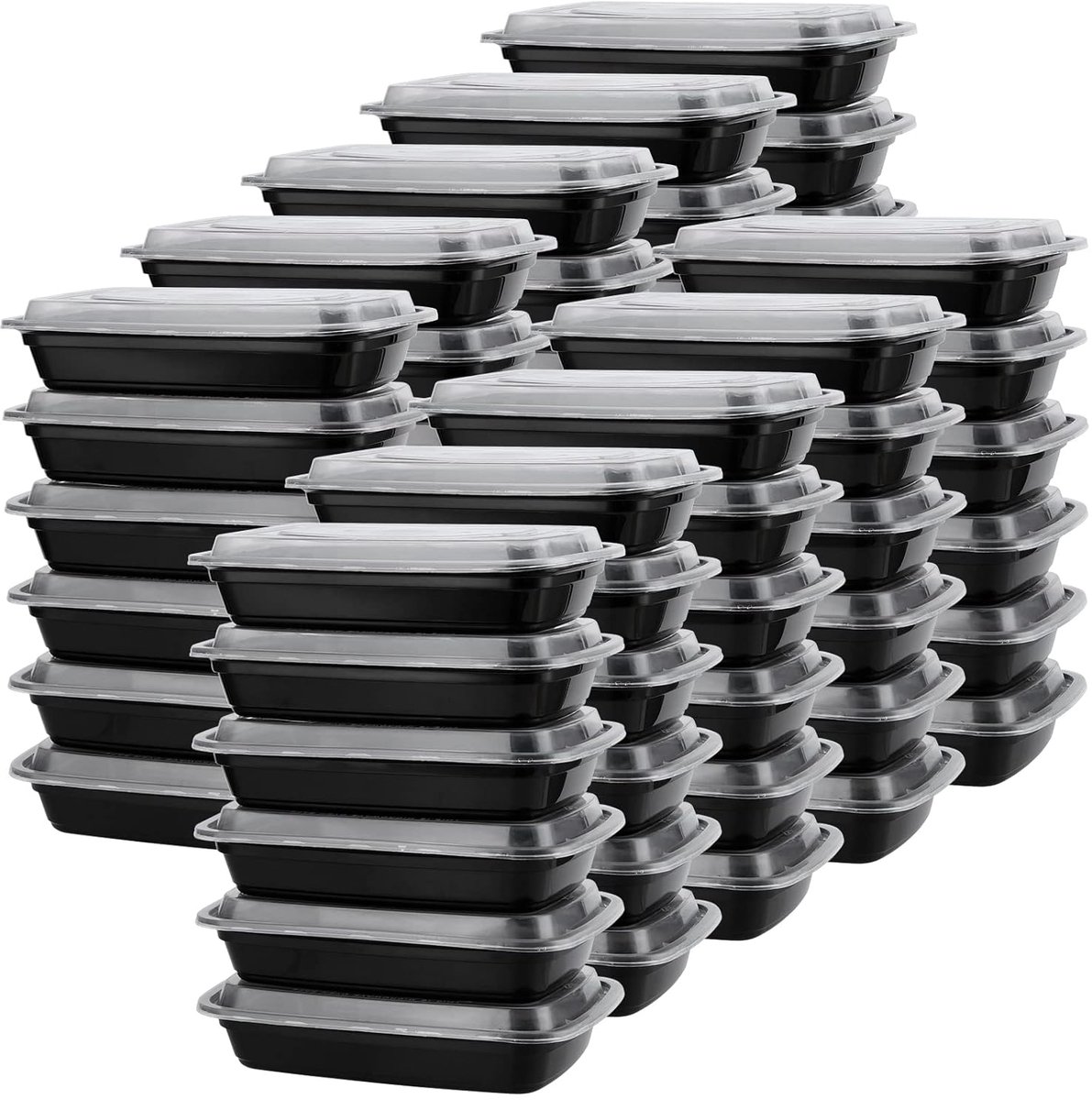 Plastic maaltijdcontainers - 60 stuks - BPA vrij - 750 ml - herbruikbaar