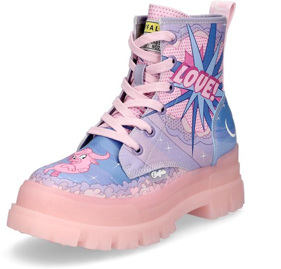 Buffalo dames veterboot Aspha Comic roze bol