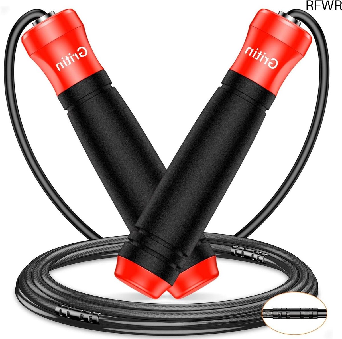 RFWR® Verstelbaar Springtouw met Antislip Handgreep en Snelle Kogellagers - Ideaal voor Fitness en Boksen