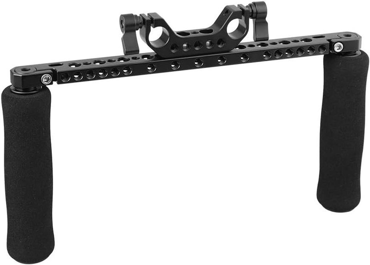 Spons Handvat Grips met 15mm Dual Rod Clamp voor Camera Schouder Rig - Ergonomisch Ontwerp, Comfortabel in Gebruik