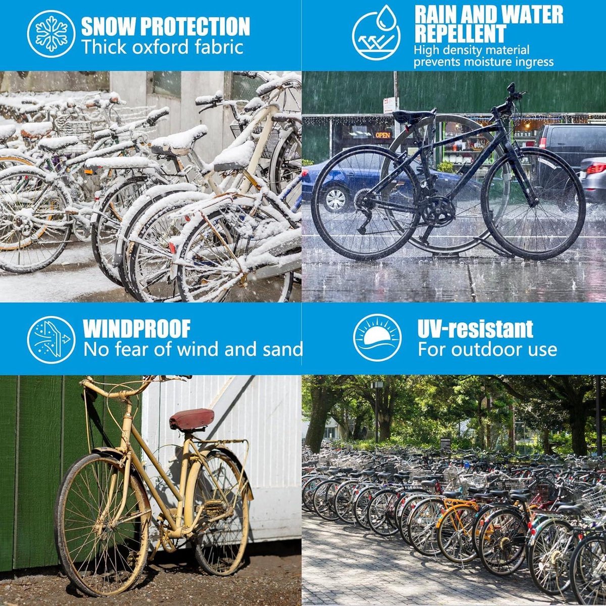 Allecto Plus - Fietsgarage voor 2 fietsen | Waterdicht fietszeil met binnenbekleding en PU-coating