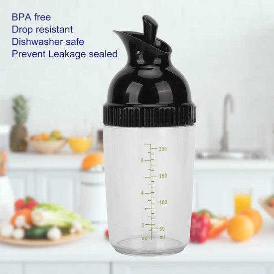 bssmmai Honingpot van glas, 9 oz, druppelbescherming, honingpot, honingpotten, honingdispenser, glazen honingdispenser, siroopdispenser met handvat (zwart