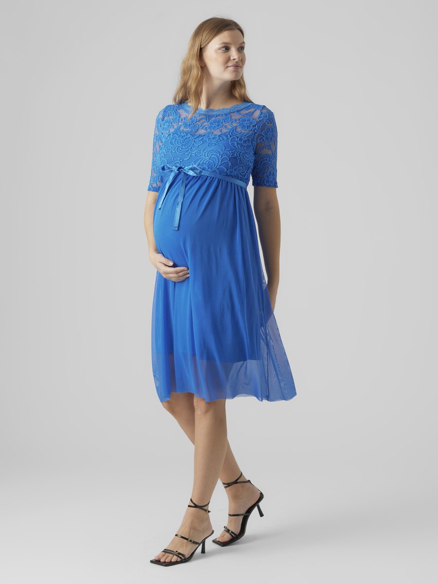 Mamalicious Mama Licious Jurk MLMIVANA Zwangerschapsjurk French Blue