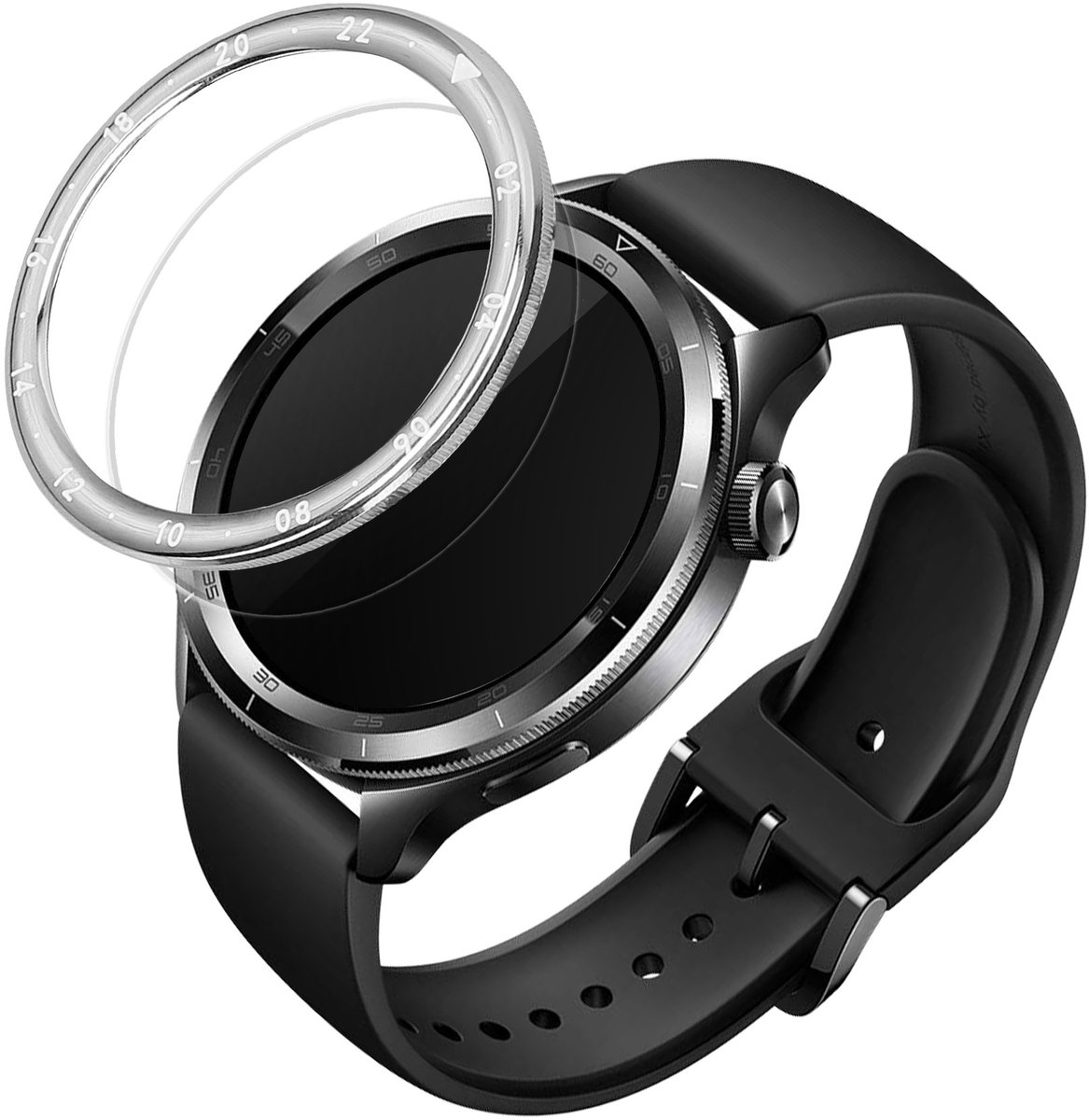 kwmobile Beschermende Ring geschikt voor Xiaomi Watch S4 /Watch S4 eSIM / Watch S3 Fitness Tracker - Bezel Ring voor smartwatch - Beschermring voor smartwatch in zilver.