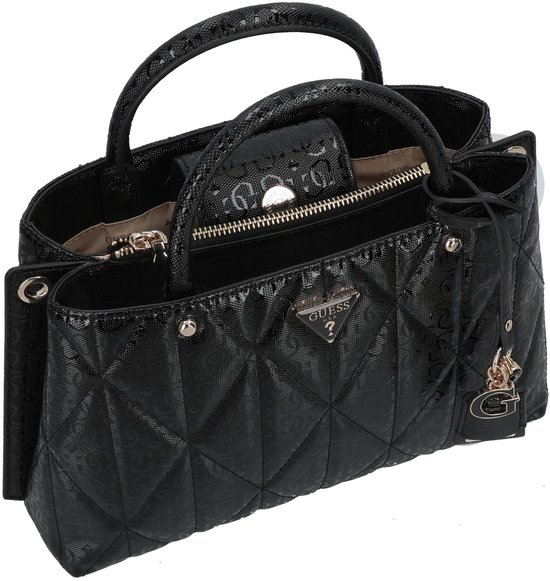 GUESS sac à main sac à épaule bandoulière Aldina Girlfriend Satchel Black noir