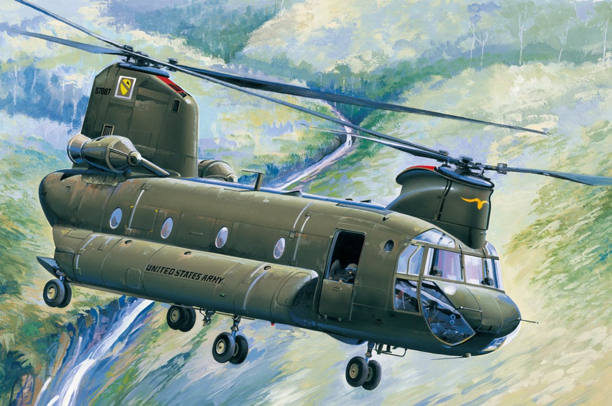 HobbyBoss Modelbouwpakket Militaire voertuigen - 81772 CH-47A Chinook Heli Plastic - 1:48 - Modelbouw