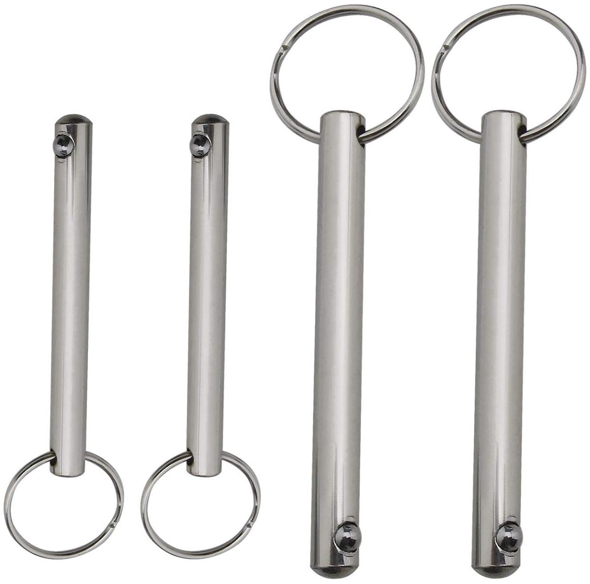 4 Quick Release Pins met Lente Geladen Ball End - Bimini Top Pin - Koolstofstaal - 6x60mm & 8x78mm - Boot Accessoires