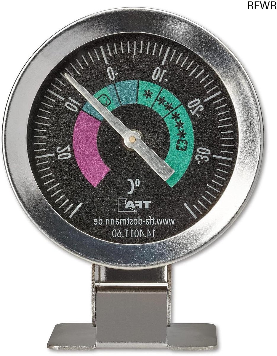 RFWR® Koelkastthermometer Analoog voor Vriezer en Koelhuis tot -40°C van RVS