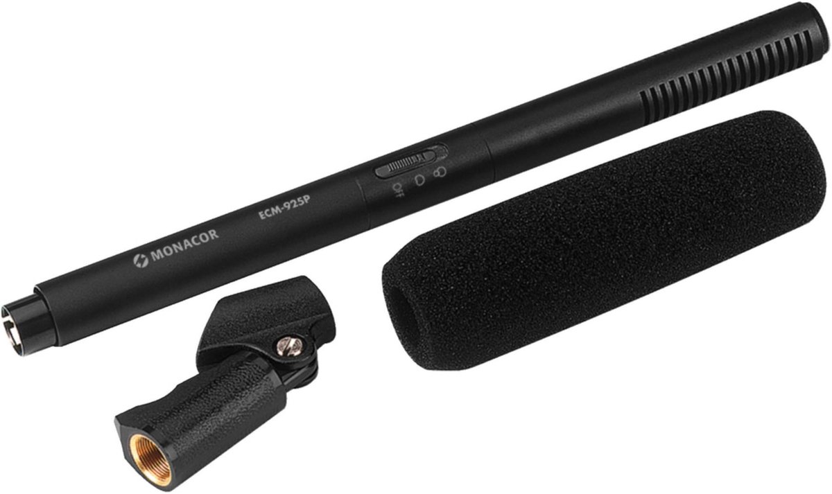 Monacor ECM-925P Elektretmicrofoon, Supernier - Shotgun microfoon
