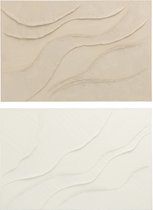 J-Line décoration murale Vague - toile - écru/beige - 2 pièces