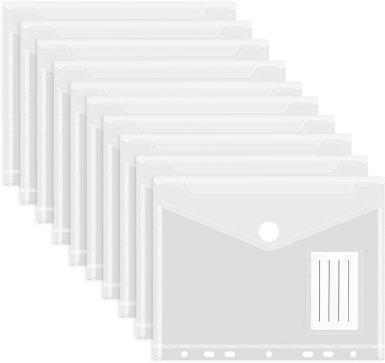 Lot De 10 Pochettes Archives Pour Cassettes Audio - Transparent Avec Dos Blanc - Protection Remplacement Pour Cassettes Musique - 9
