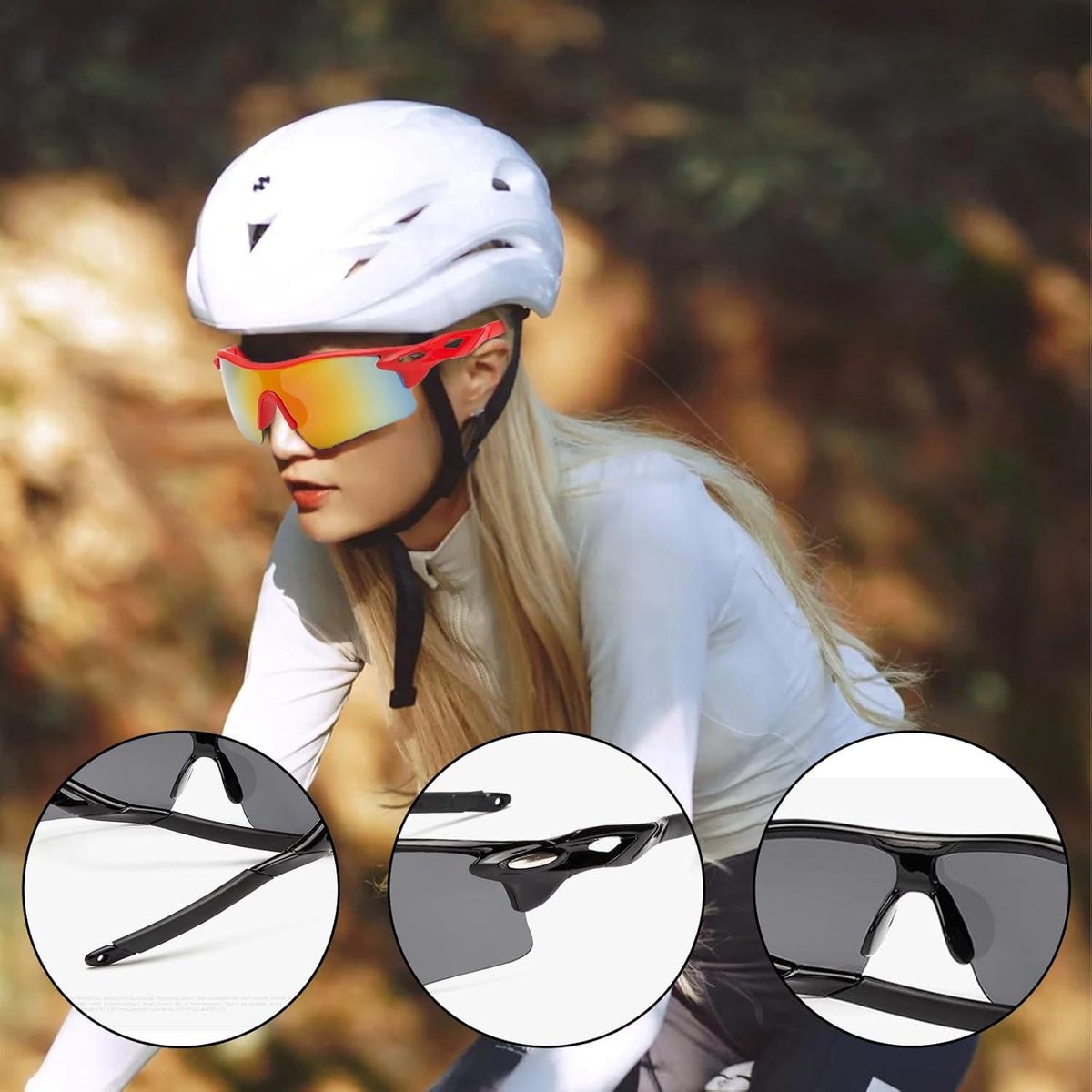 Byffoer Gepolariseerde fietsbril, 2 stuks, sportzonnebril, snelle bril, rave fietsbril, windbescherming, voor heren en dames, UV400-bescherming voor outdoor-activiteiten Byffoer Gepolariseerde fietsbril, 2 stuks, sportzonnebril, snelle bril, rave fietsbril, windbescherming, voor heren en dames, UV400-bescherming voor outdoor-activiteiten