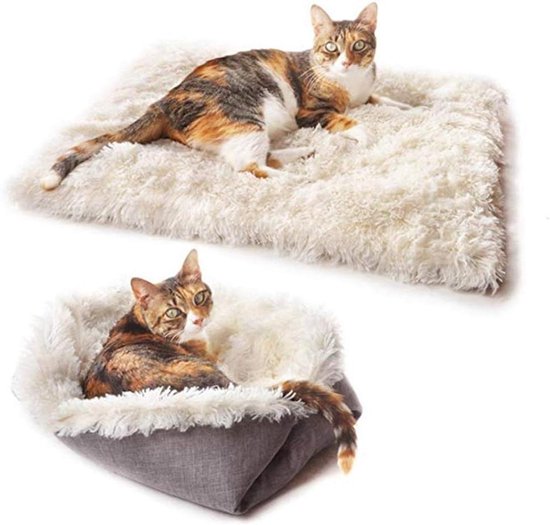 Warme Kattenbed - Warm Kussen Met Antislip Onderkant - Pluche Hondenbed Warme Kattenbed - Warm Kussen Met Antislip Onderkant - Pluche Hondenbed