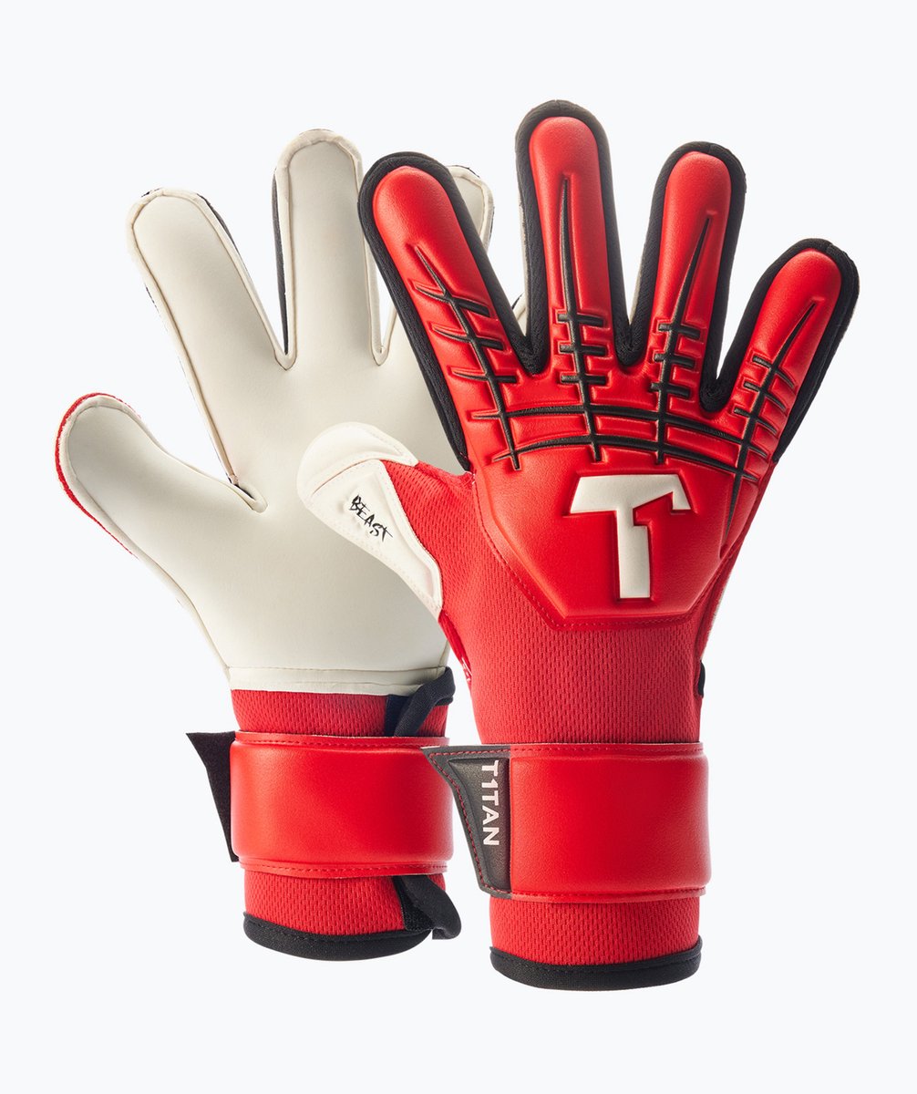 T1TAN Red Beast Junior 3.0 Keepershandschoenen kinderen - met vingerbescherming - Maat 5