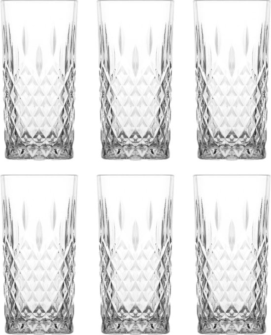 Mammoet - Rose - Longdrinkglas - 6 stuks - 36 cl - Transparant glas - Glazenset