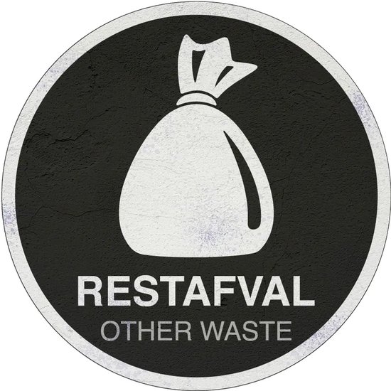 Restafval Sign Restafval bord - Sign Again materiaal - 15 cm | bol