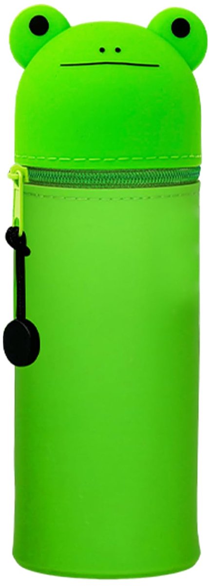 Kawaii Pennenetui - 2-in-1 Zacht Siliconen Stand-up Etui - Voor Meisjes & Jongens - Kikker
