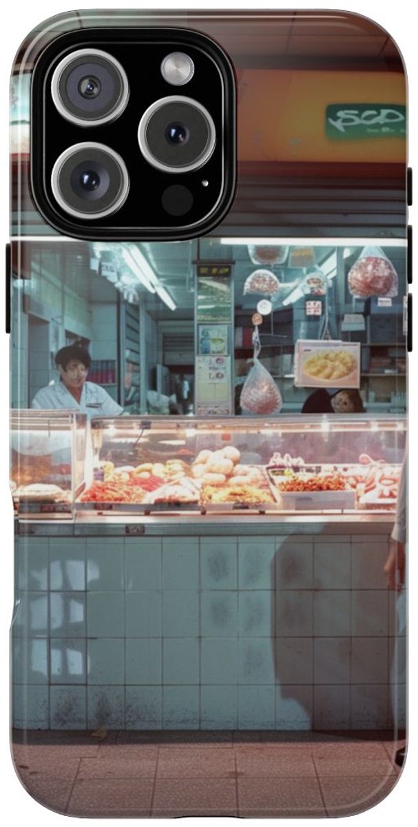 Straatvoedselkraam Tafereel – Telefoonhoesje Geschikt voor iPhone 16 Pro Max