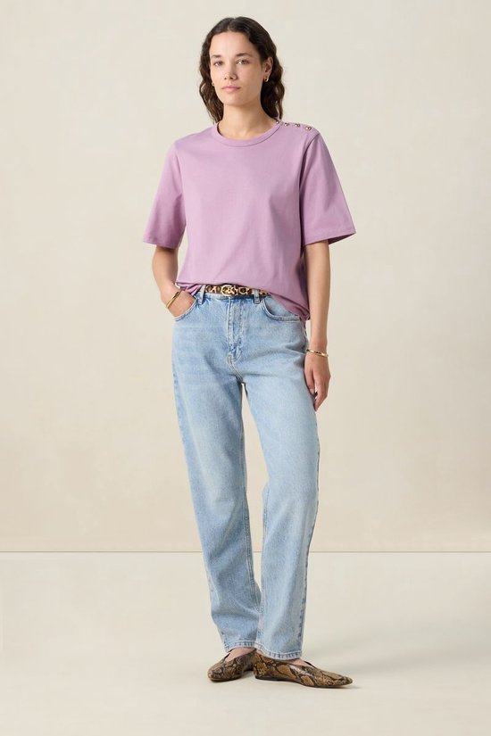 Sissy-Boy - Lichtpaars T-shirt met knopen