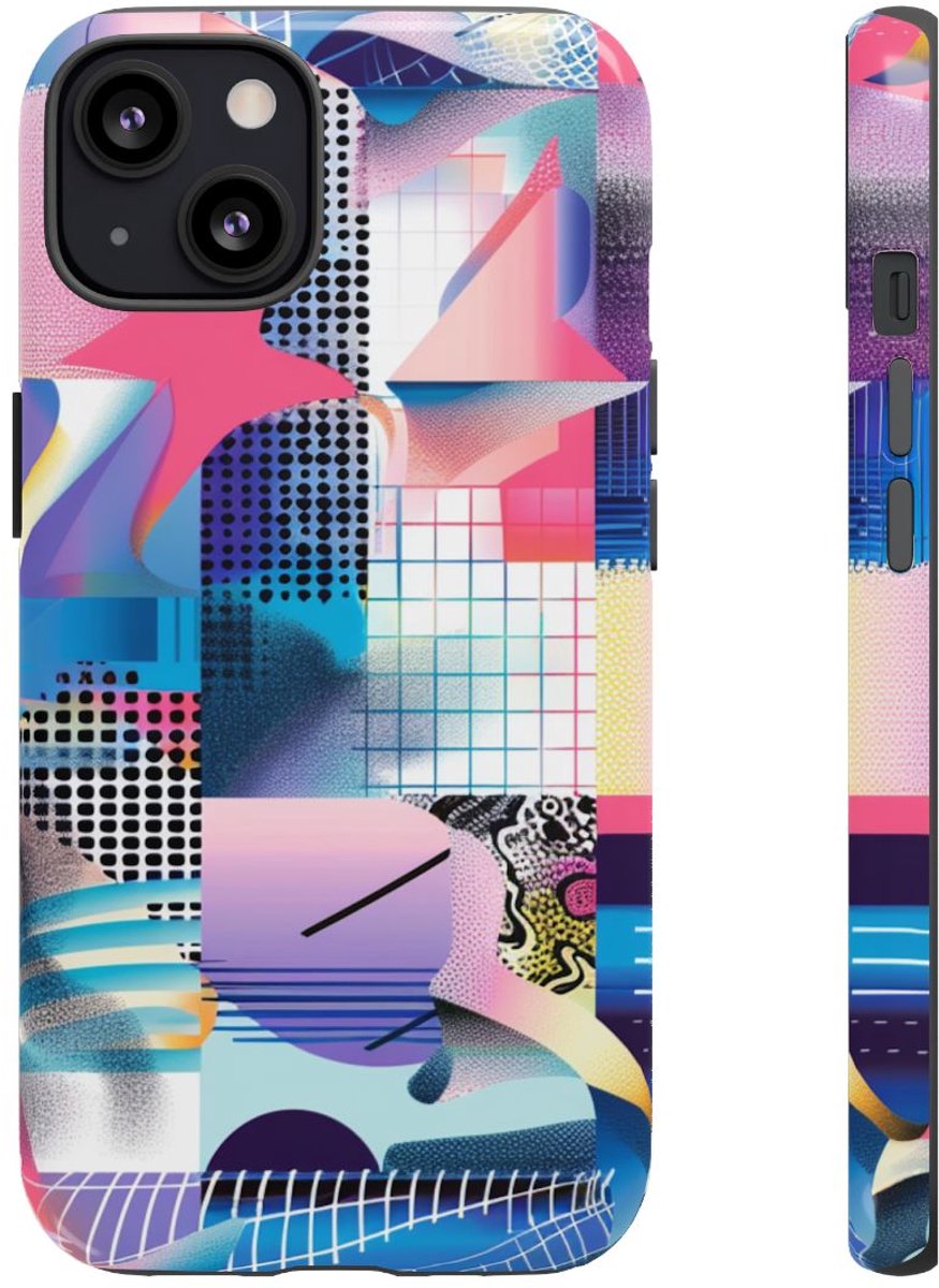 Kleurrijk Abstract Geometrisch Patroon – Telefoonhoesje Geschikt voor iPhone 13