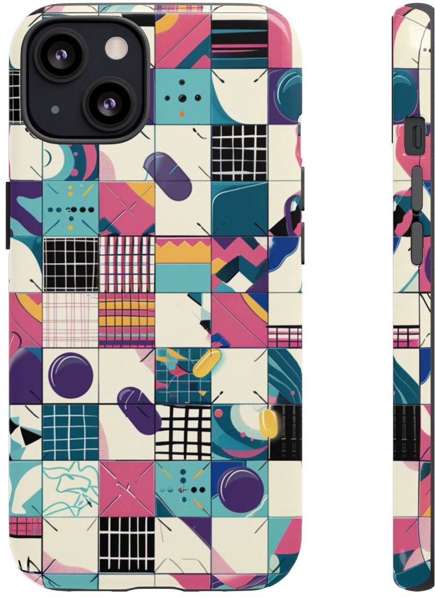 Kleurrijk Abstract Geometrisch Patroon – Telefoonhoesje Geschikt voor iPhone 13