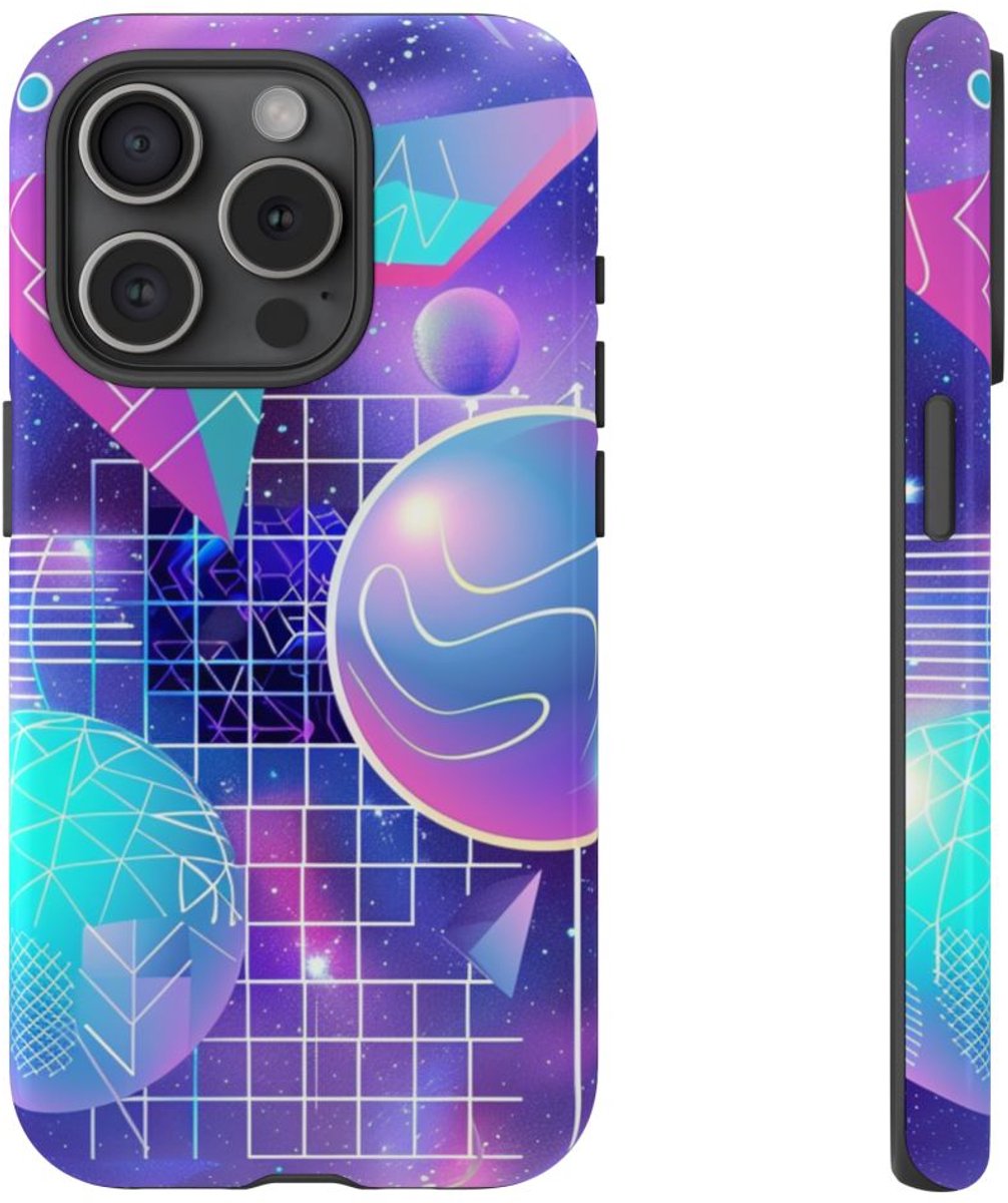 Abstract Geometrisch Ruimteontwerp – Telefoonhoesje Geschikt voor iPhone 15 Pro
