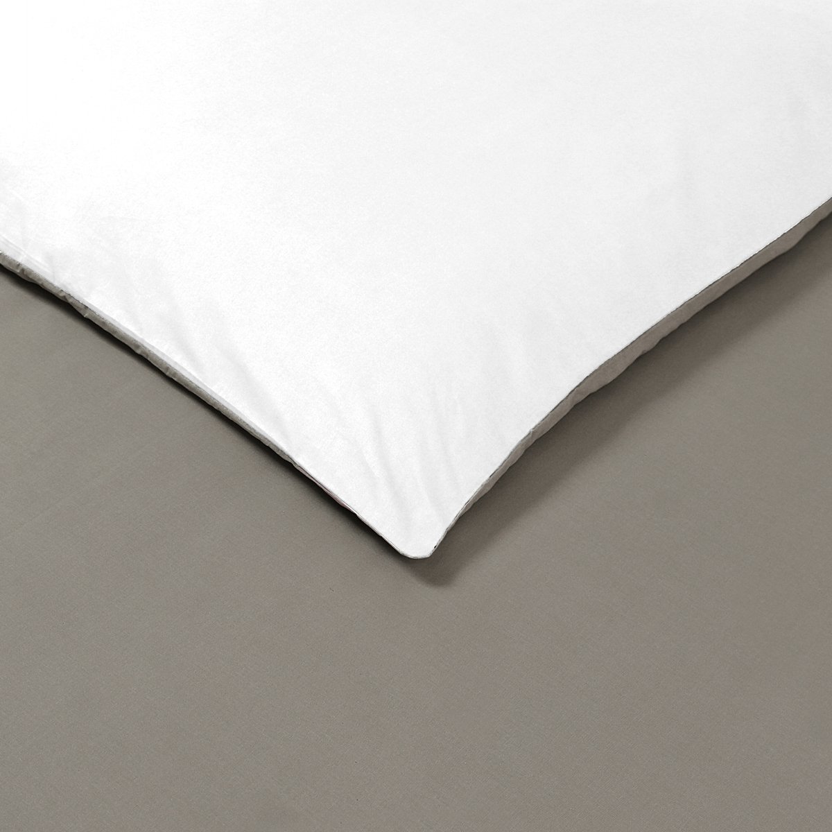 VISION Bicolor - Tweezijdig omkeerbaar Dekbedovertrekset - 100% katoen: zacht en soepel - Tweepersoons - Dekbedovertrek 200 x 200 cm met 2 bijhorende slopen - Beige / Wit - Oekotex gecertificeerd