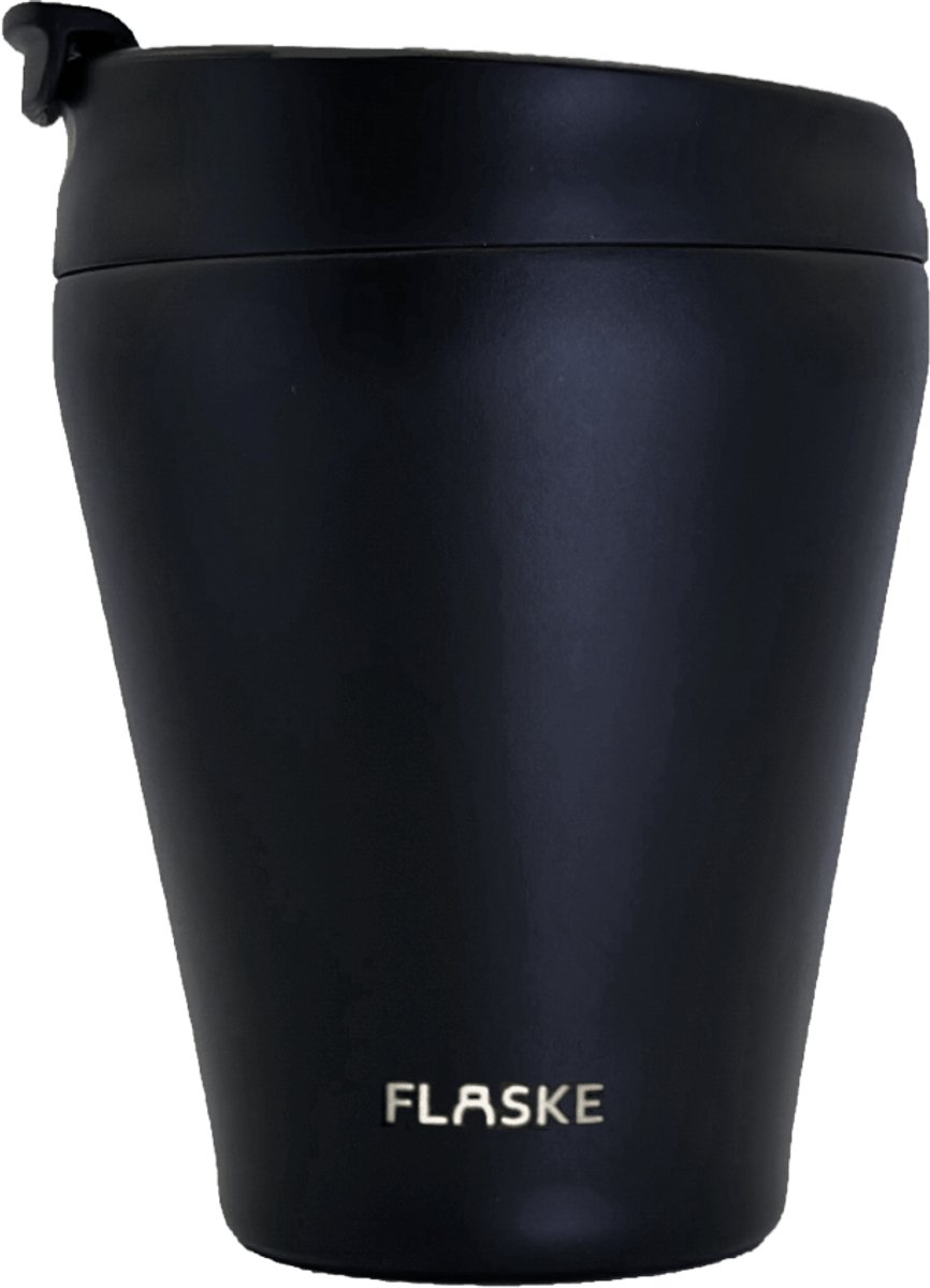 FLASKE Koffiebeker Coffee Cup 200ML - Night - RVS Koffiebeker to Go van 200ML