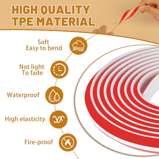 LALAGO Flexible Self-Adhesive Decorative Mouldings, Ceiling Mouldings, Flexible Quartz Rod, TPE Triangular Moulding for Ceilings and Wall Transition, Kitchen Worktop End Strip Wall Edges (5 m, 27 x 20 — afbeelding 4
