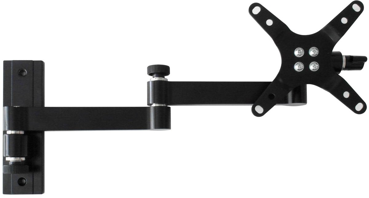 Drall TV-muurbeugel - voor campers, caravans - draaibaar, kantelbaar, uitschuifbaar - voor 13-32 inch LED LCD met VESA 75 100 zwart Model: L52B
