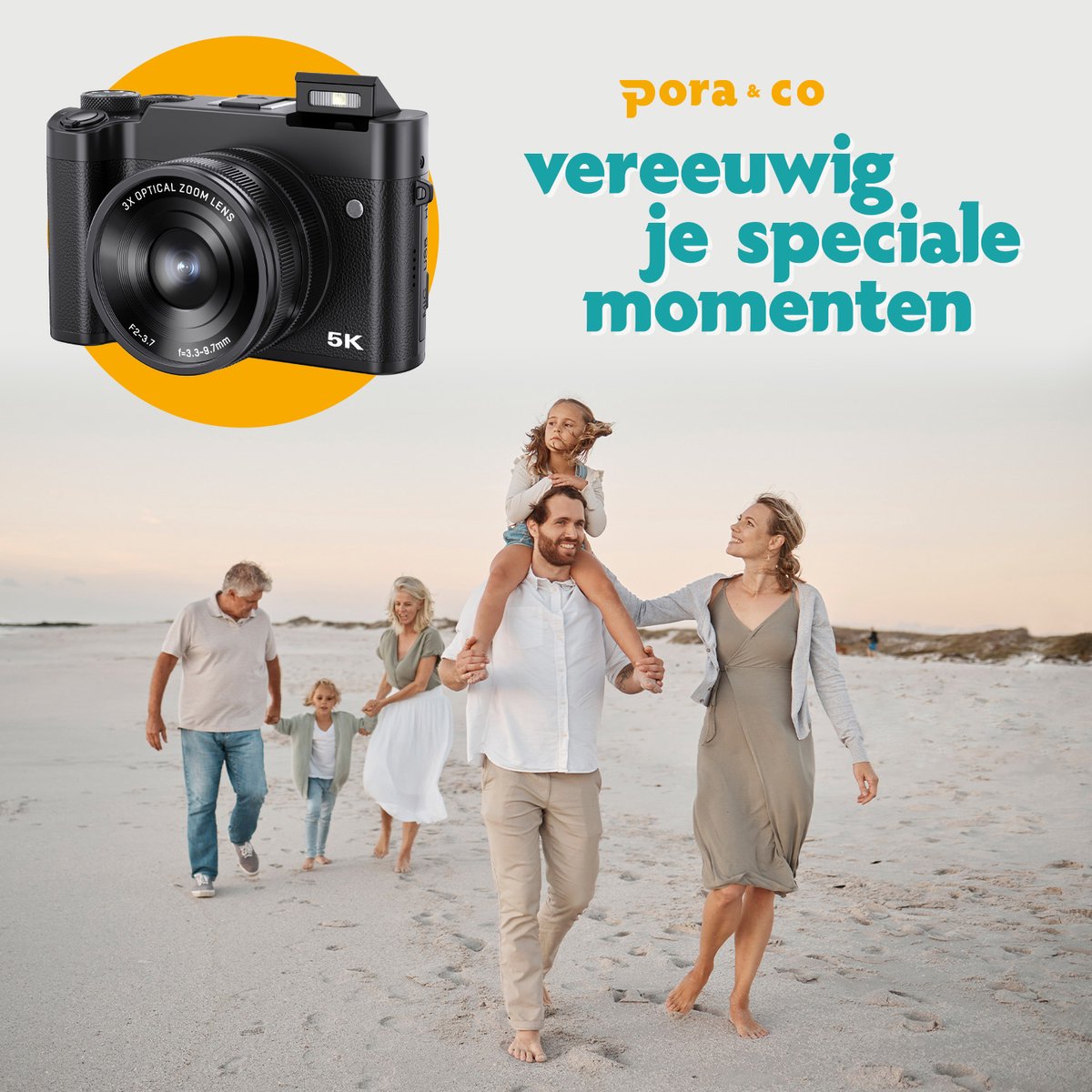 Compacte 5K Digitale Camera - 64MP Digitale Camera met 3 X Optische Zoom 2X Digital zoom - Beginnersvriendelijk - Inclusief 32GB SD-kaart thumbnail 5