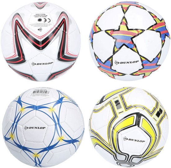Ballon de foot avec impression - Dunlop taille 2 cuir synthétique 15 cm multicolore.