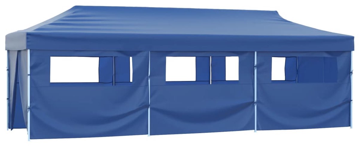 Partytent opvouwbaar - Paviljoen - 3x9 m - Easy up - Waterdicht - Met Zijwanden - Weerbestendig- Blauw