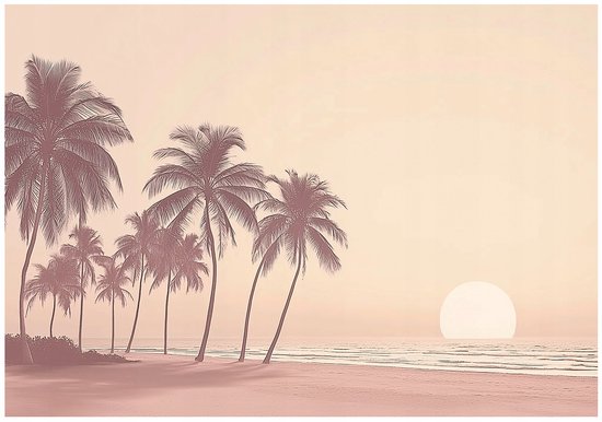 WALLARENA - Fotobehang - 250x175 cm - Fototapete met een strand, palmbomen en natuur voor slaapkamer en salon, vliesbehang