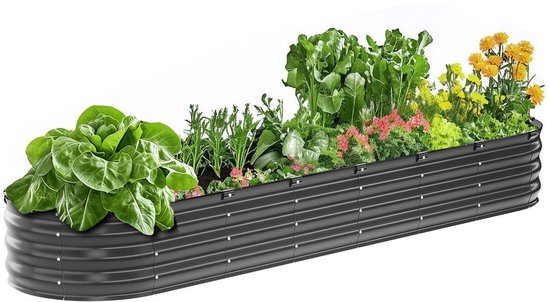 Homgoday Bloembak van geoxideerd cortenstaal, 100 x 40 x 45 cm, met poten, cortenstaal, geoxideerd, verhoogde bloembak, bloempothouder, bloempot