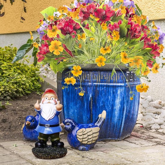 Tuinkabouters 4 Cm Brutale Hars dwerg Standbeeld Voor Buiten Blauw Bol tuinkabouters-4-cm-brutale-hars-dwerg-standbeeld-voor-buiten-blauw-bol