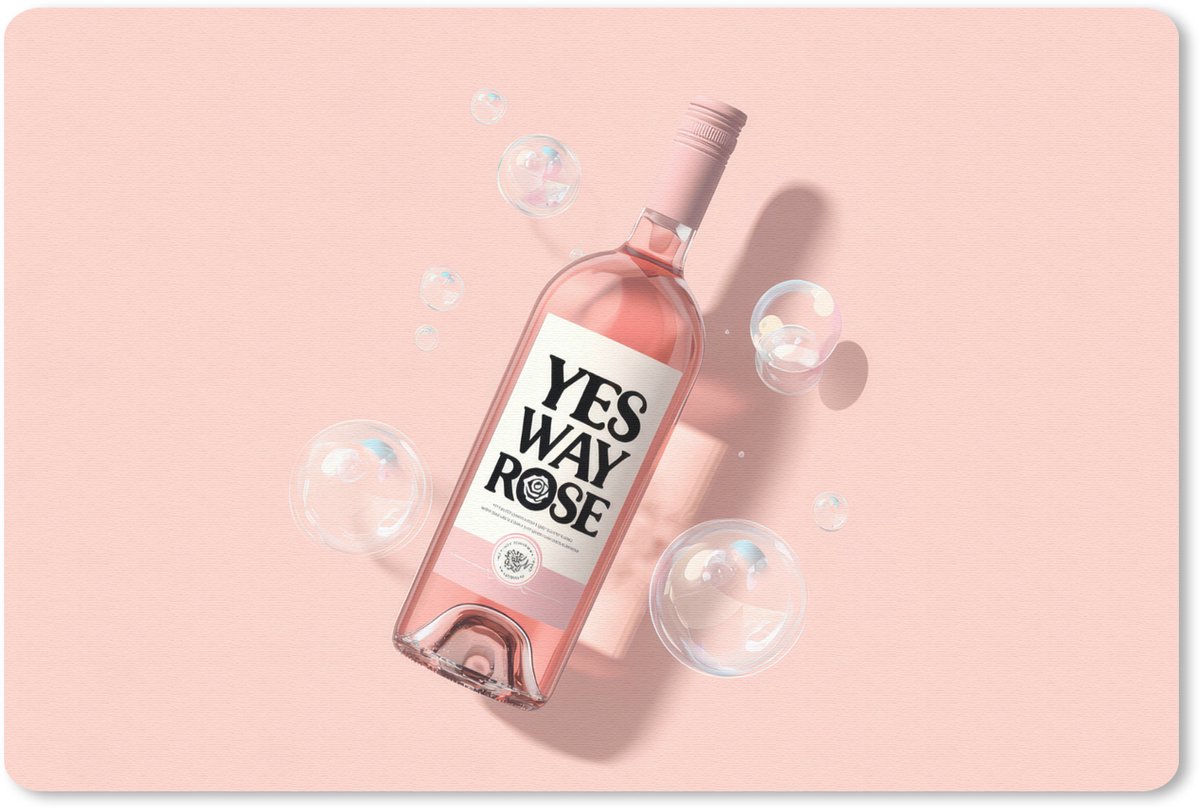 Muismat 27x18 cm - Mousepad Bubbels - Rosé - Roze - Muismatten