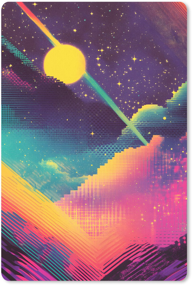 Muismat 18x27 cm - Mousepad Sterren - Bergen - Kleurrijk - Muismatten