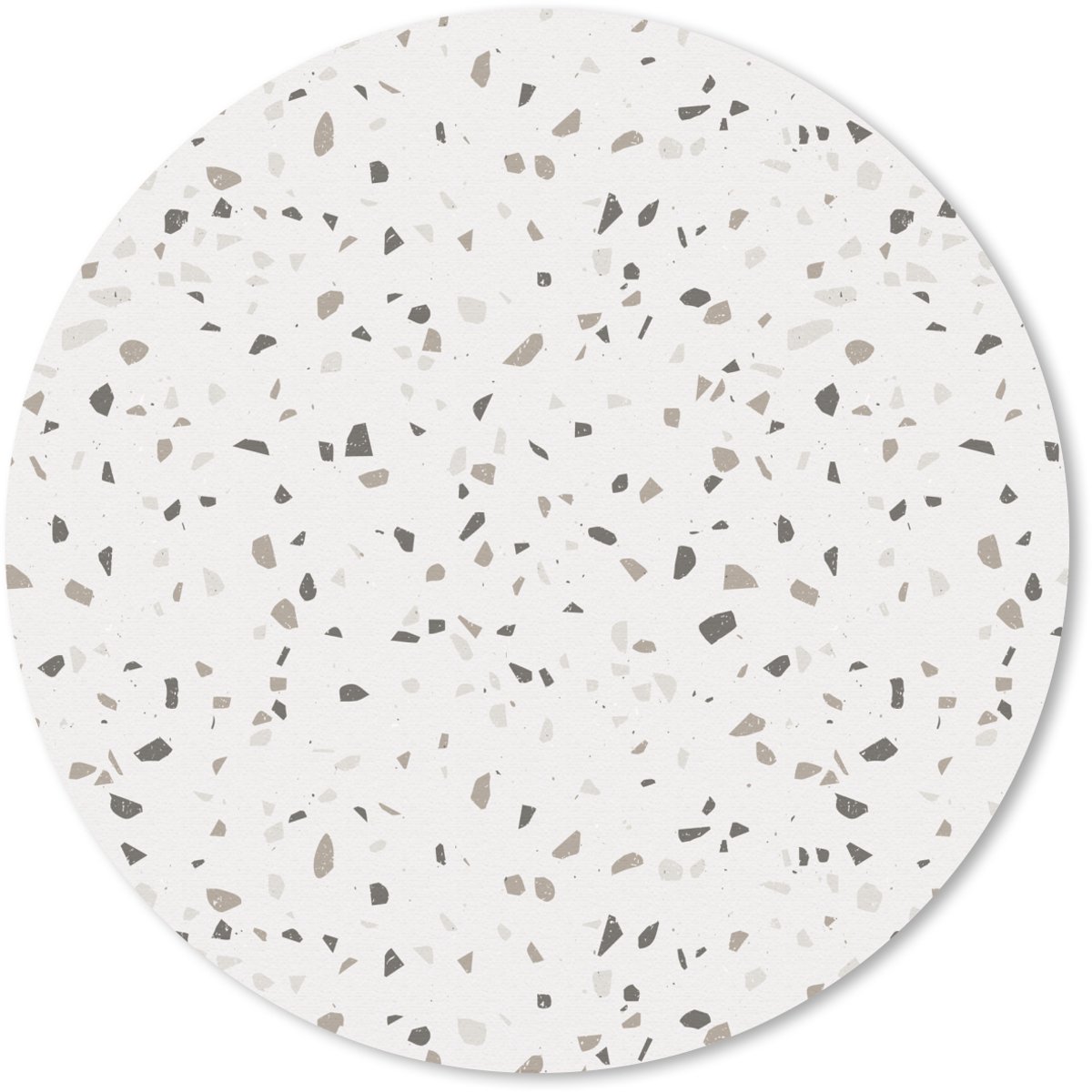 Muismat rond 50x50 cm - Mousepad Terrazzo - Patroon - Créme - Ronde muismatten