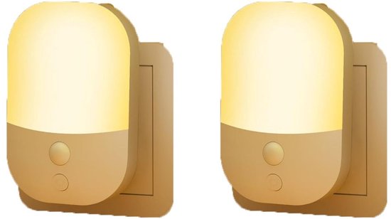 EXCITAT 2 Nachtlampjes - Energiebesparende sensorlamp - Met schemersensor - 5 instelbare helderheidsniveaus - Warm wit nachtlampje - Geschikt voor gangen, trappen, slaapkamers, keukens, badkamers, woonkamers - 0,3 W van EXCITAT — afbeelding 2