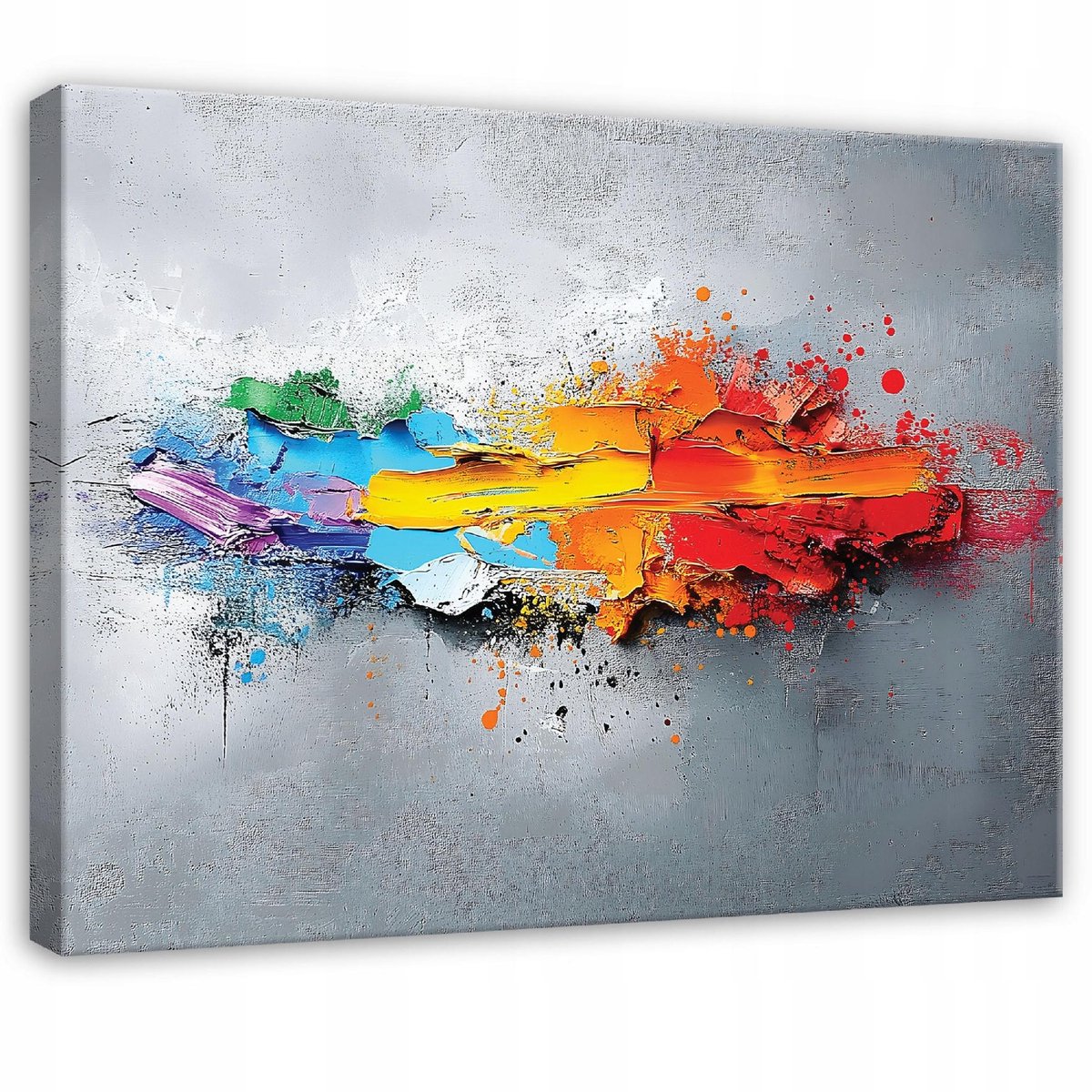 WALLARENA Canvas schilderij - 60x40 cm - abstract grijs kleur voor slaapkamer woonkamer keuken multikleurig