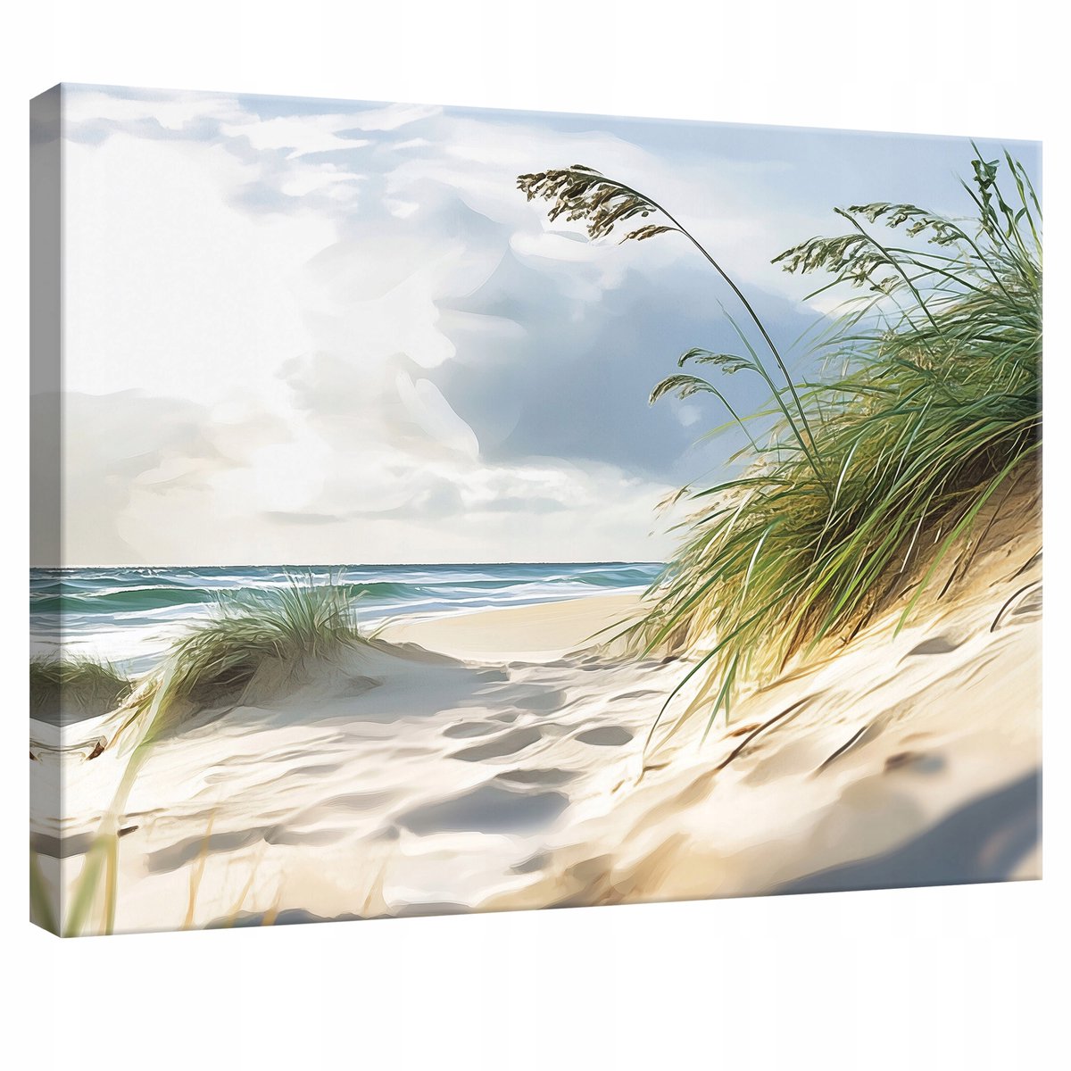WALLARENA Canvas schilderij - 120x80 cm - afbeelding van de zee, strand en natuur voor slaapkamer, woonkamer en keuken multikleurig