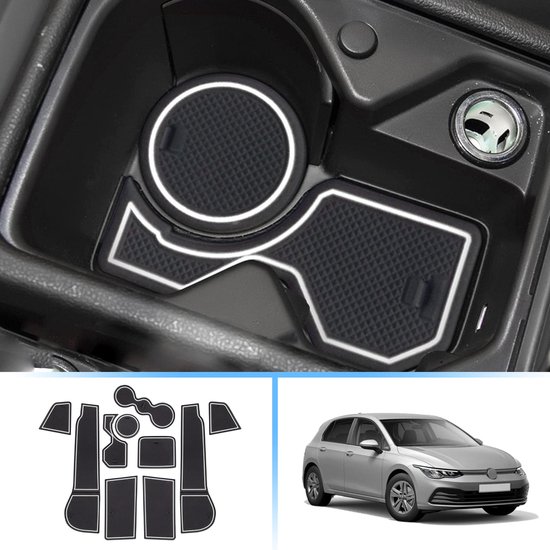 GAFAT Compatibel met Ford Puma ST Line 2020-2023 2024 Antislipmatten, Puma 2024 Rubberen Matte Non-Slip, Middenconsole-Matten, deurnaad Matten, Puma
