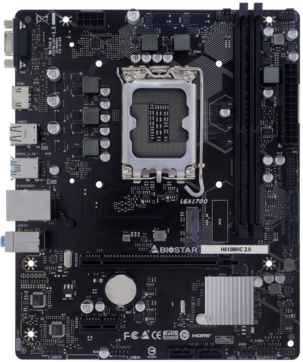 Biostar H610Mhc 2.0 Moederbord Intel H610 Lga 1700 Micro Atx - afbeelding 4