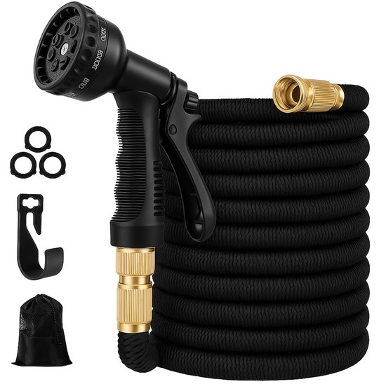 Outbee tuinslang 30 meter – flexibel – 10 standen – zwart